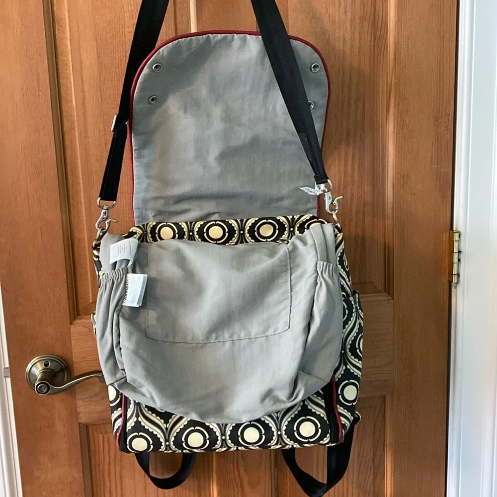 Petunia Pickle Bottom Black/Off White Geometric Backpack computer or diaper bag